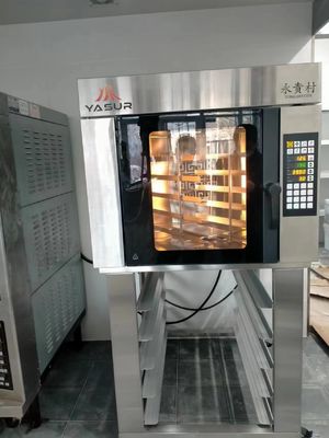 Plateaux conventionnels d'Oven Five USA de gaz d'air chaud de Yasur 18&quot; » pain du croissant X26 et four danois 9.5Kw de pâtisserie, avec la vapeur