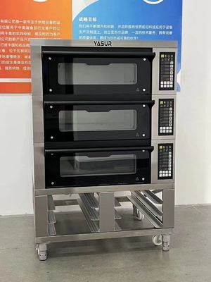 Four de boulangerie de plate-forme de Yasur 9 Tray Bakery Deck Oven Electric 300c 40x60 3