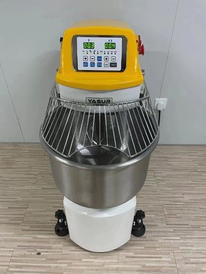 mélangeur à deux vitesses en spirale résistant de la pâte d'acier inoxydable de mélangeur de la pâte 4.5kw 50 kilogrammes avec la grille de cuvette