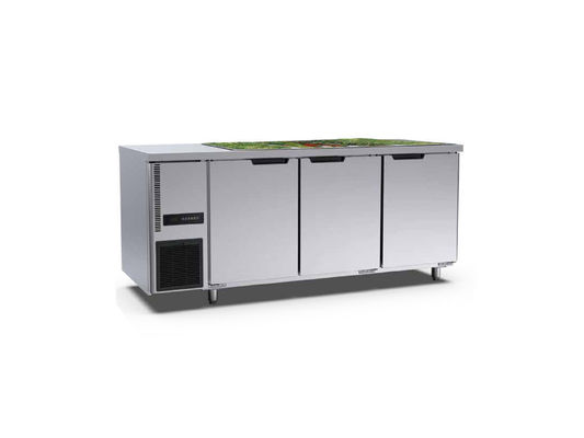 3 acier inoxydable droit commercial du congélateur 1800×700×800mm de porte pour l'hôtel de boulangerie