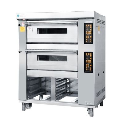 2 plate-forme 4 Tray Bakery Deck Oven 40X60cm pour la cuisson de pizza de biscuit de gâteaux de pain