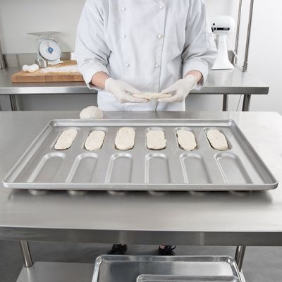 41055 a glacé le petit pain arrondi en acier aluminisé Pan Tray de grand sandwich mixte à fin
