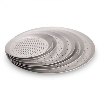 Tray Round Hard Anodised de cuisson en aluminium perforé 16 pouces a perforé le plateau de pizza